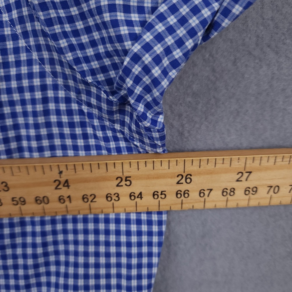 Polo Ralph Lauren Mens XL 120s Poplin Blue White Gingham Check Button Down Shirt - Picture 7 of 10